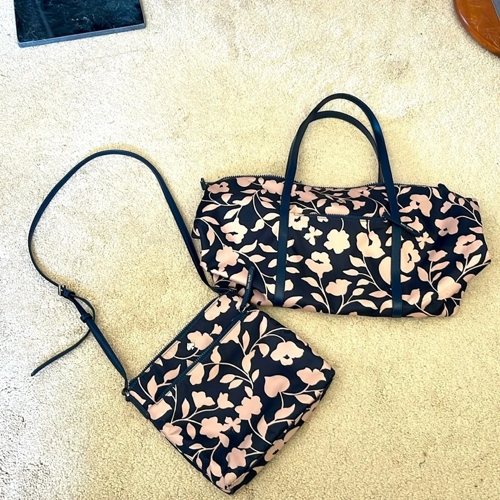 Kate Spade 2pc Blue & Blush Floral Karissa & Vine Set. PM